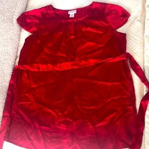 Silky Red Dressy Maternity Top